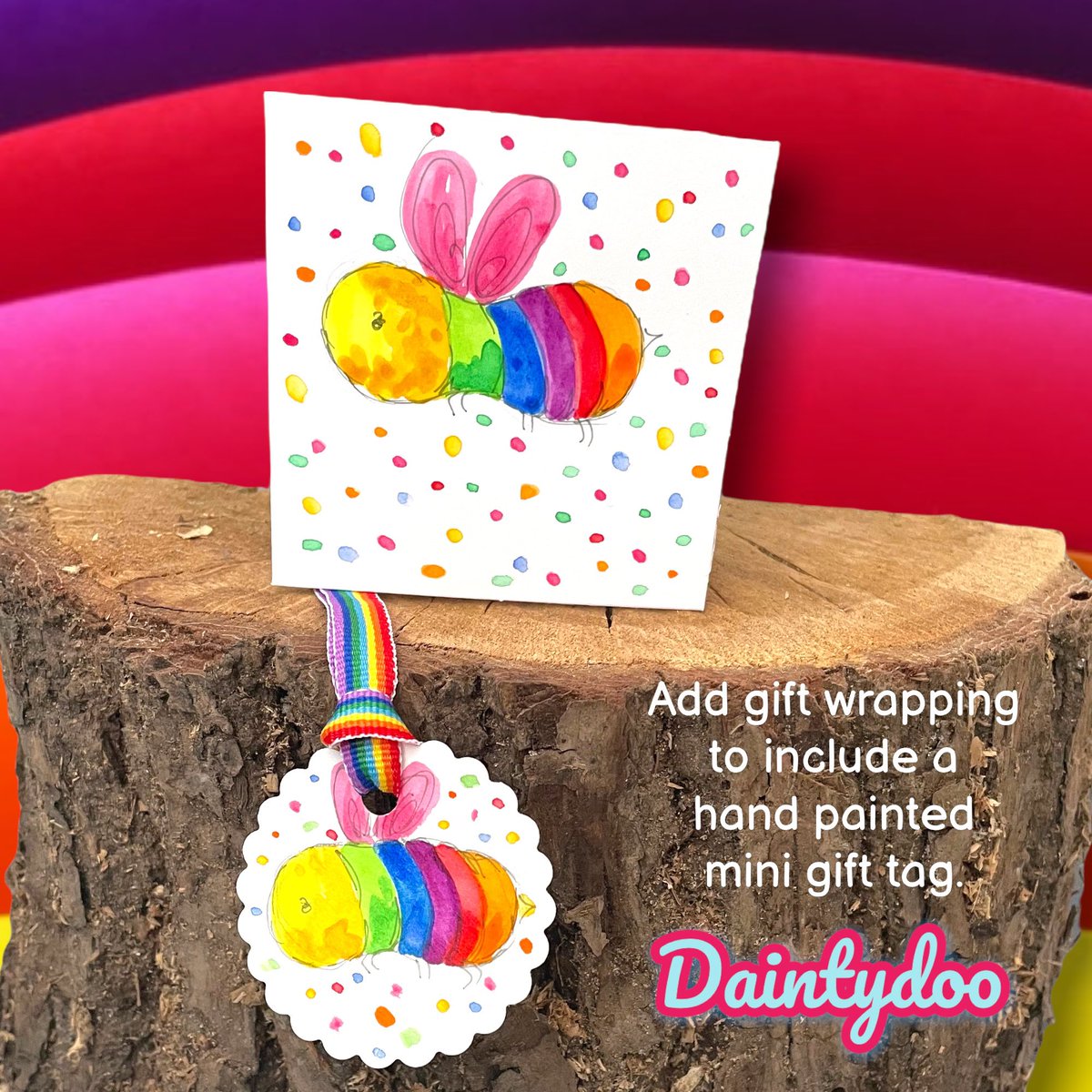 Who doesn’t need a little colour in their lives? New listing in my etsy shop is my Rainbow bee yourself bee gift. #rainbowbee #beyourself #mhhsbd #daintydoohm #daintydoo #beegift #cute #pridemonth #CraftBizParty #rainbow #gift #Beeyourself #beeyou