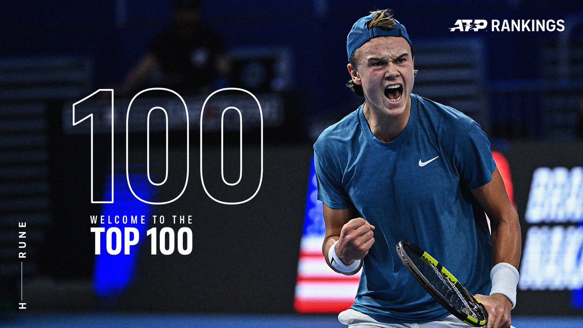 Welcome to the Top 100, Holger! 🙌 ✅ 4 times @ATPChallenger champion ✅ 2021 @nextgenfinals ✅ Top 100