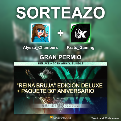 ✨S O R T E A Z O✨

🎁REINA BRUJA EDICIÓN DELUX + PAQUETE 30 ANIVERSARIO🎁

Solo sigue estos pasos:
⭐️Sigue a <a href="/Krats_Gaming/">Krats</a> y <a href="/Aly_Chambers_/">Alyssa Chambers</a> 
⭐️Like &amp; RT 
⭐️Síguenos en Twitch:

💙 twitch.tv/krats_gaming
💙 twitch.tv/alyssa_chambers

Termina el 30 de enero
¡Mucha suerte a todos!