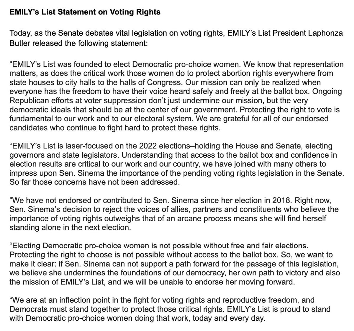 An update from our President <a href="/LaphonzaB/">Laphonza Butler</a> on voting rights