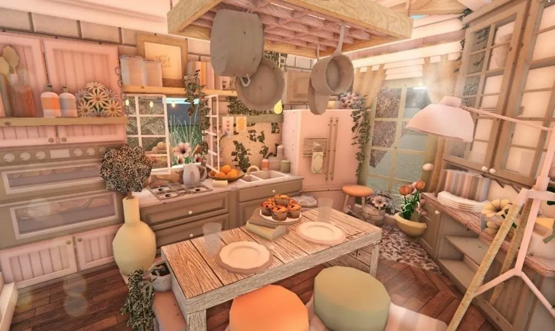 Summer Cottagecore Kitchen ?? #bloxburg #bloxburgkitchen , 50% OFF