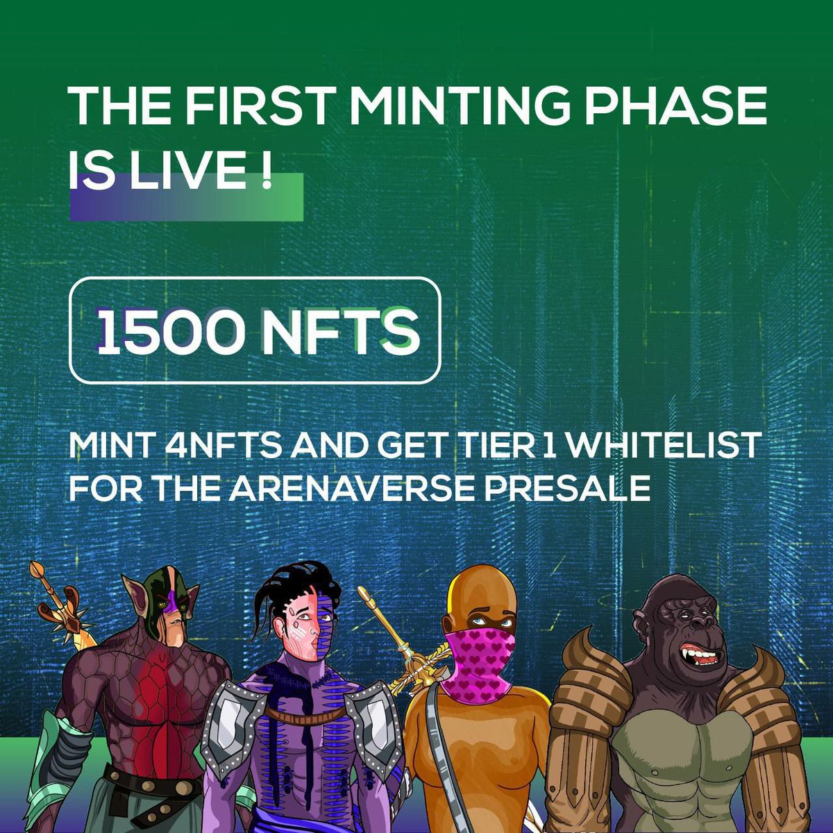 CryptoNikisha's tweet photo. 🔥 ArenaVerse NFT Collection Mint Event 🔥

A team of highly respected designers in the cryptocurrency world worked hard to create the first 1,500 completely unique NFT characters.

Link : https://t.co/fSw40hNJHM https://t.co/rWK6w66wZ2
