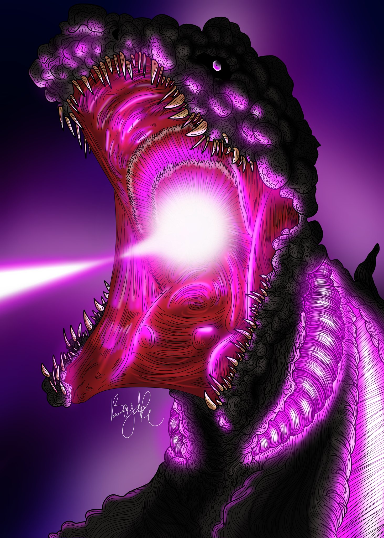 godzilla 2022 atomic breath drawing