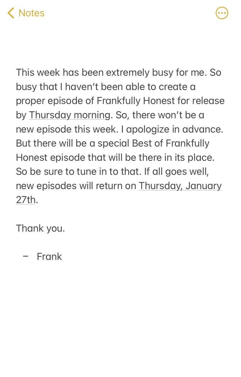 Frankfully Honest tweet media