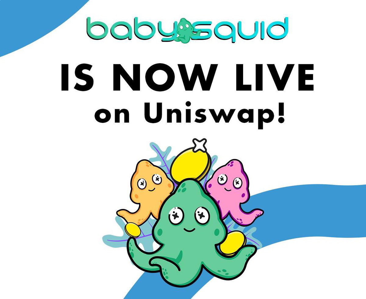 Gemshunterabi's tweet photo. 🐙@BabySquidToken - $BSQUID 🐙

JUST LAUNCHED! 

🐚 Total supply 1 Trillion
🐳5% Marketing
🐡 4% Development
🔒 1 Month Lock
👥 Multisig Marketing Wallet
🔥50% burned

🐡 TAKE A DIVE:
🌐:https://t.co/FyON7qhnyl
🗣:https://t.co/4MDx4HtFFr

📊:https://t.co/ZgywPeCMxr

#NFA #DYOR https://t.co/2Ra5nqakN0