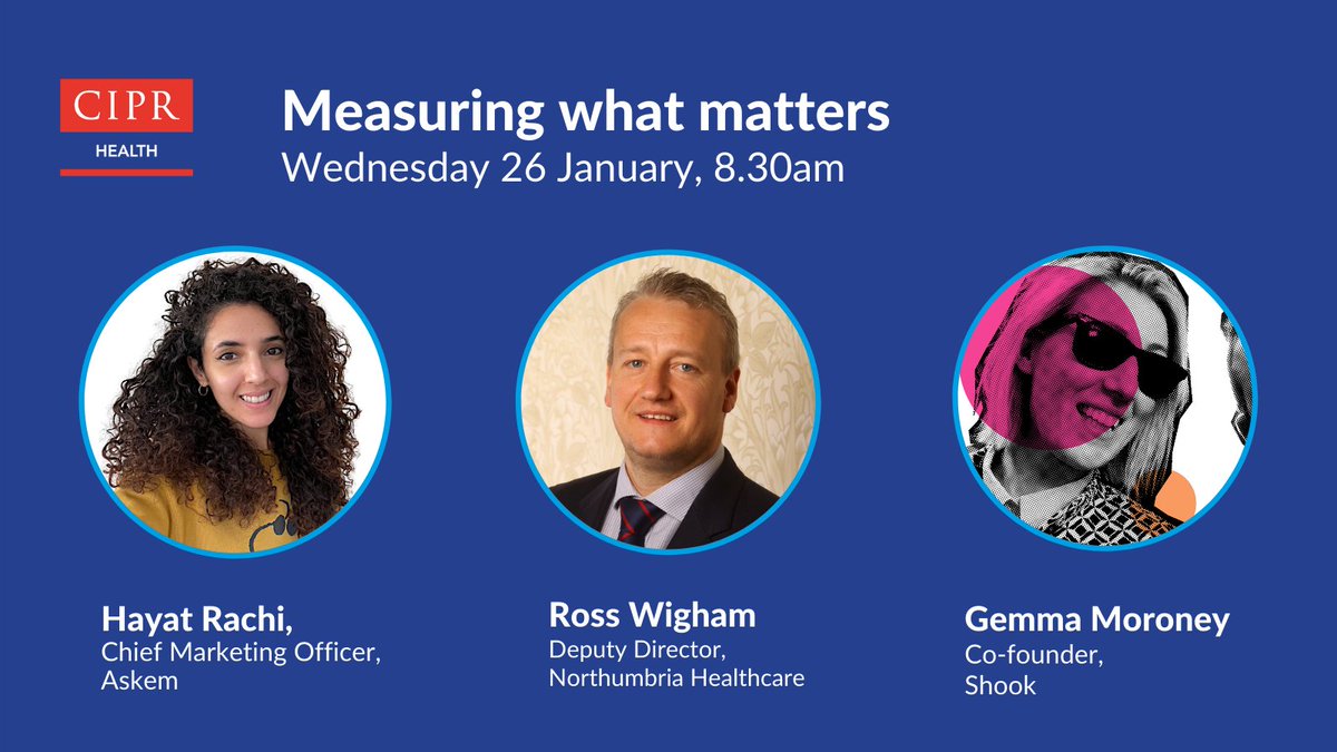 There's still time to book onto our Measuring what matters event on 26 Jan, 8.30am with:
✅@hayatrachi
✅@RossWigham
✅@_ghop_

We'll discuss evaluation in comms, how to measure your efforts and best practice examples in action.

Get your free ticket here: cipr.co.uk/CIPR/Events/Ev…