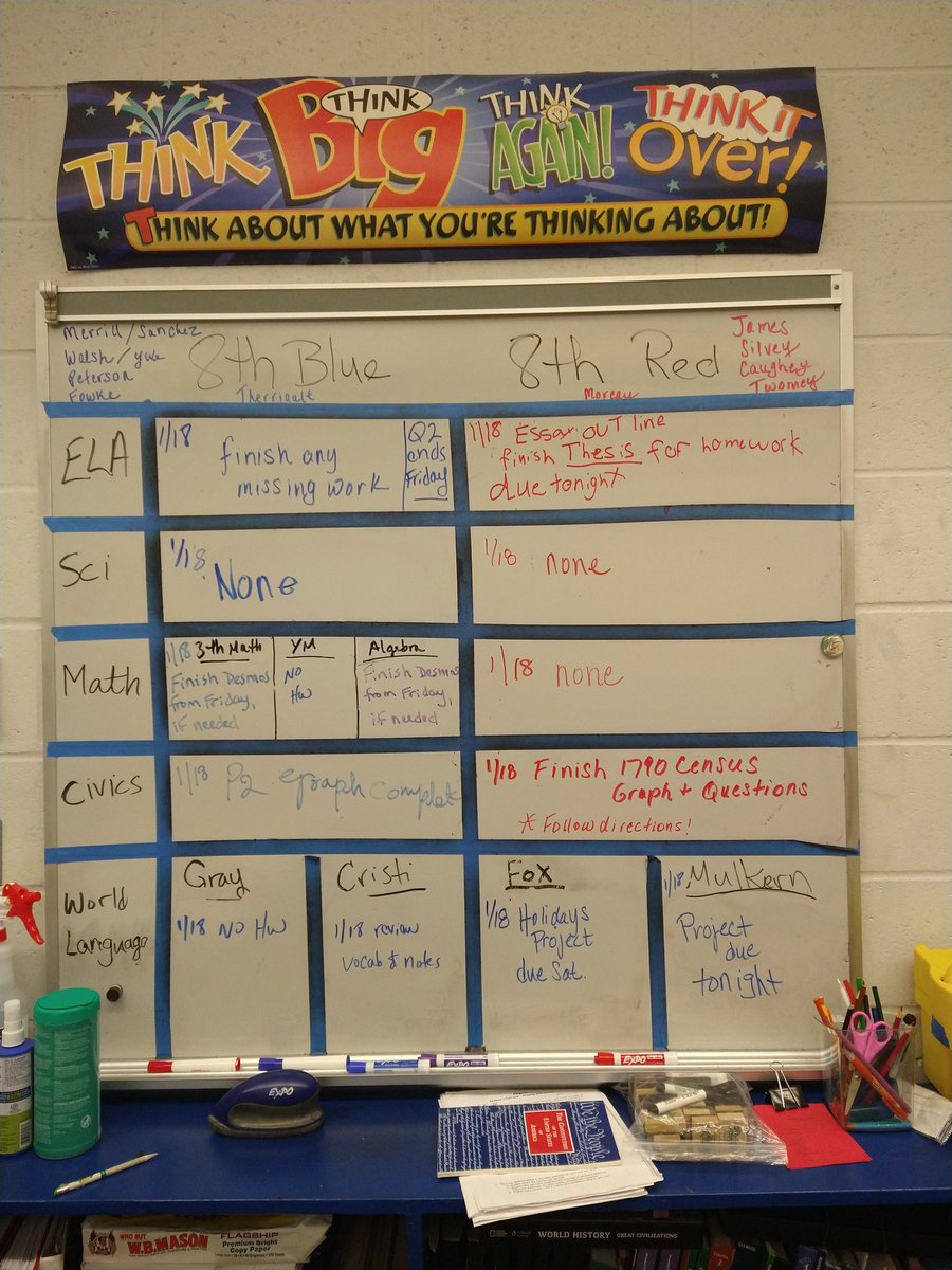 MrsTherriault's tweet photo. #wsparker #7thgrade #8thgrade #hwboard I'm back 😃 and do are the HW boards. Happy 2022 https://t.co/37xzHMaPrr
