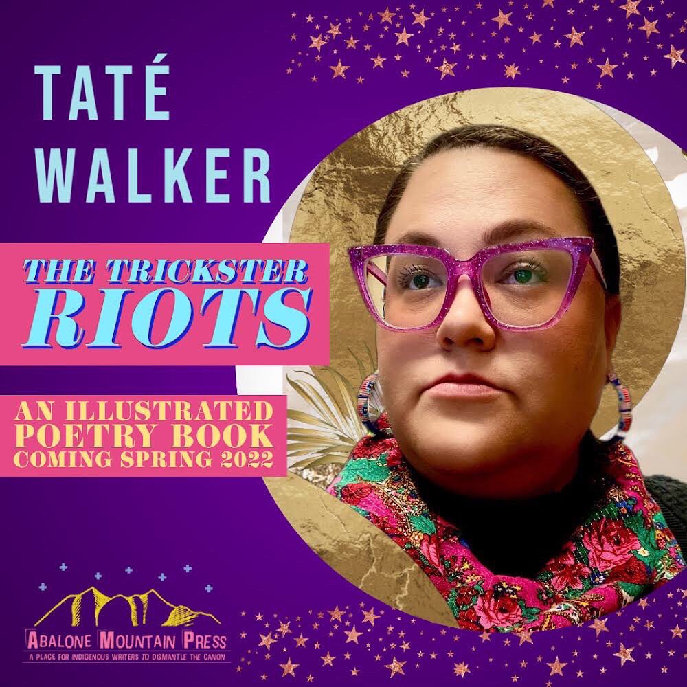 AbaloneMountain's tweet photo. Abalone Mountain Press BOOK ANNOUNCEMENT A poetry book by @MissusTWalker The Trickster Riots is a lyrical study of a Lakota Winyan Witko (Two Spirit) shedding the expectations of what it means to be Indigenous and exploring the responsibilities of being a good relative. https://t.co/eteoI22N9d