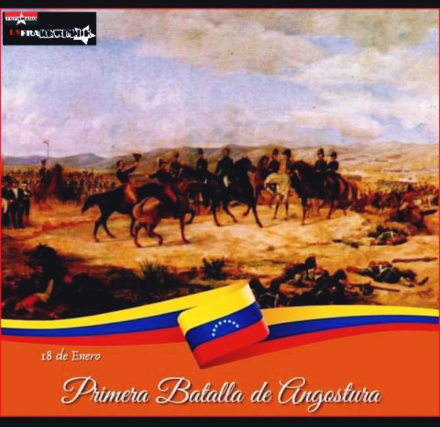 Con la Primera Batalla de Angostura acontecida en 1817, se da el primer ejercicio independentista en la región Guayana que marcó el inicio de una de las batallas por la Independencia de Venezuela en un año decisivo para ella. 
#18Ene
#SomosConstructoresDePatria 🇻🇪
#LaEraRebelde