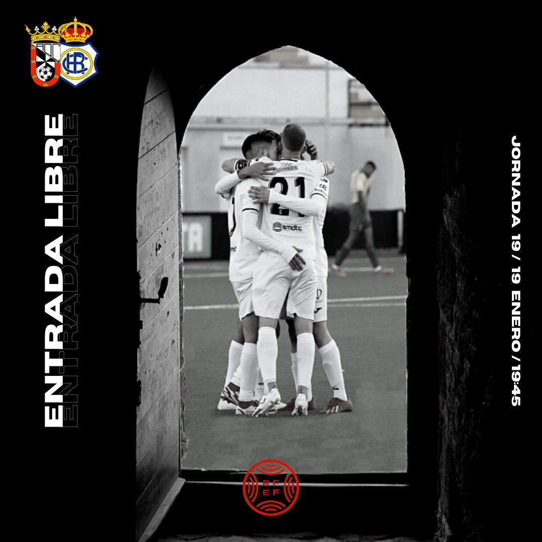 Mañana, la AD Ceuta FC “B” disputa la jornada n° 1️⃣9️⃣ vs el <a href="/recreoficial/">RC Recreativo de Huelva</a> ⚔️
Puertas 🚪 abiertas en el Estadio Alfonso Murube 🏟, entrada gratuita para todos los aficionados. 👨‍👩‍👧‍👧🤍🖤

Apoyemos a nuestros cachorros, os esperamos a todos a las 19:45. ¡¡¡Vamos AD Ceuta FC!!!