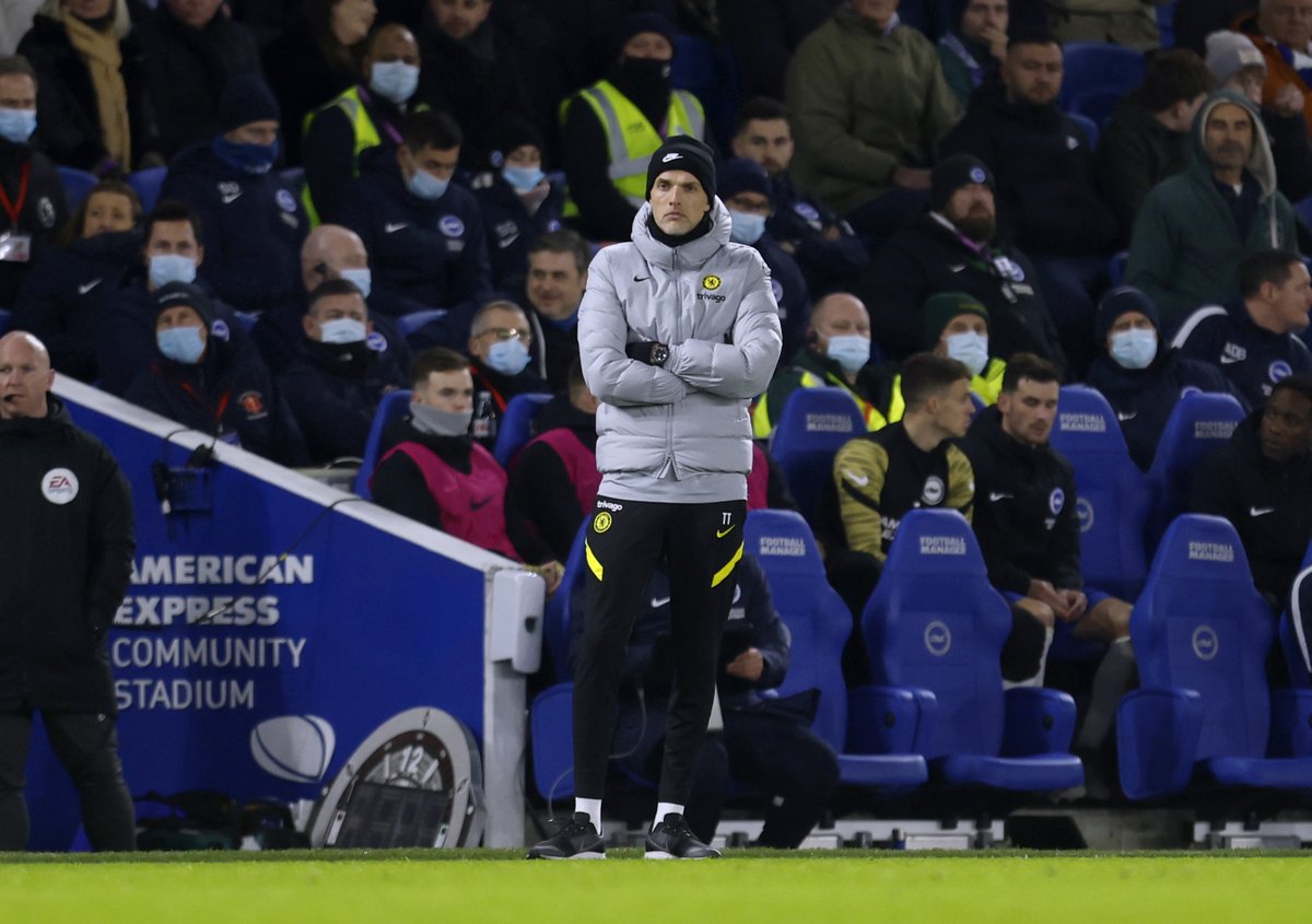 Squawka's tweet photo. Chelsea have won just three of their last 11 games in the Premier League.

❌vs Man Utd
✅vs Watford
❌vs West Ham
✅vs Leeds
❌vs Everton
❌vs Wolves
✅vs Aston Villa
❌vs Brighton
❌vs Liverpool
❌vs Man City
❌vs Brighton

Unbelievable. 😯 https://t.co/qIC2Yd5tKM