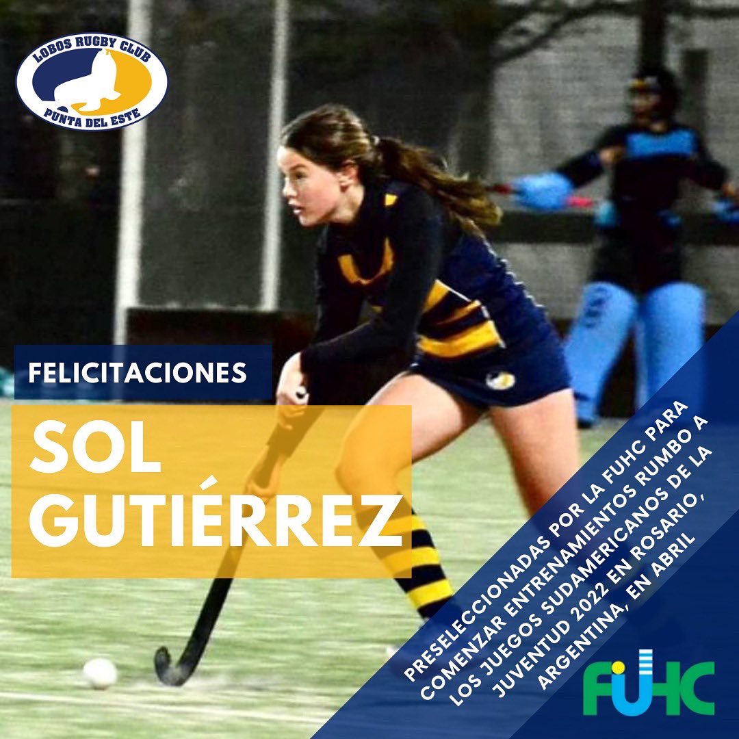 Felicitaciones a Amanda Piriz, Josefina León, Manuela Magnou y Sol Gutierrez!!!
👏🏻👏🏻🏑🏑

Citadas por las FUHC para comenzar al proceso de entrenamiento, rumbo a los Juegos Suramericanos de la Juventud 2022 a realizarse en la ciudad de Rosario (Argentina) en abril.