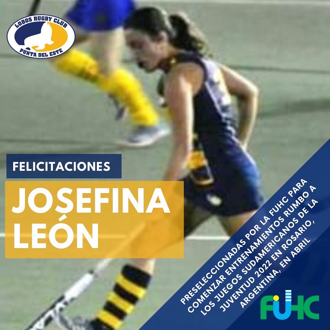 lobosclubpde's tweet photo. Felicitaciones a Amanda Piriz, Josefina León, Manuela Magnou y Sol Gutierrez!!!
👏🏻👏🏻🏑🏑

Citadas por las FUHC para comenzar al proceso de entrenamiento, rumbo a los Juegos Suramericanos de la Juventud 2022 a realizarse en la ciudad de Rosario (Argentina) en abril. https://t.co/L7D28WGOU2