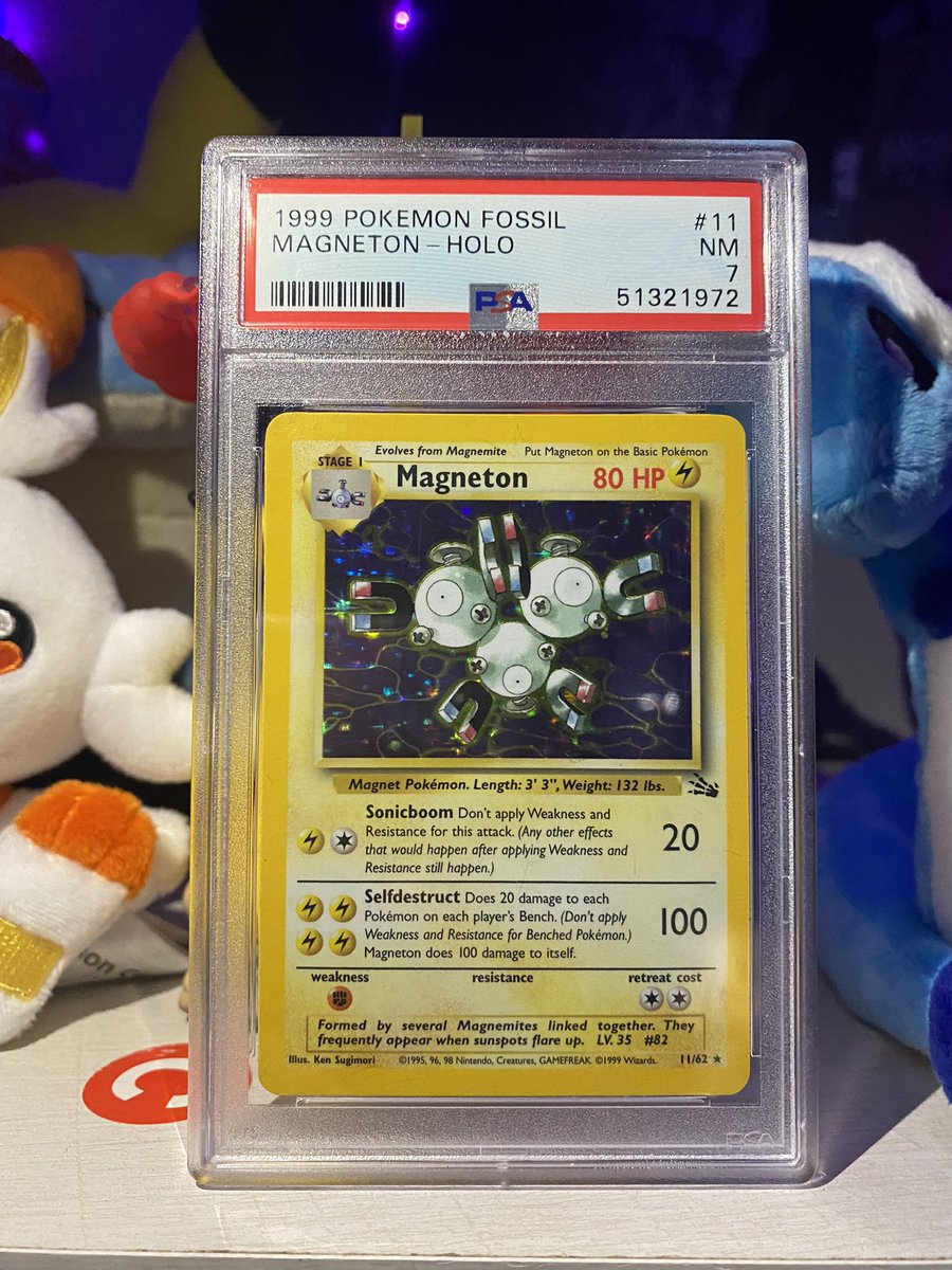 Die_annee's tweet image. ‼️GIVEAWAY‼️
Hey Pokefam✨my brother @1mmortal___  fav energy is ⚡️ So we’re giving away this PSA 7 1999 Holo Magnetom from fossil!⚡️✨! All you have to do is-

✅Follow me and @1mmortal___ 
✅Retweet this tweet

Ends 1/25⚡️ Gl to all! International ⚡️
#Pokemon #PokemonTCG
