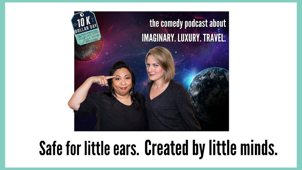 10KDollarDay's tweet photo. We know we have some younger listeners, &amp; some of you listen w/ your kids in the car 👍

Fair warning: we sometimes talk about cocktails, wine, nude beaches, &amp; if you can say "that's what she said" in your head, we're probably already giggling on the mic. 

Just f****** listen. https://t.co/eHjcLz5pmw