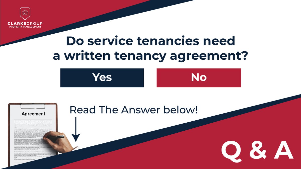 clarkegroupm's tweet photo. WHAT IS A SERVICE TENANCY? 🧐

👉 In a service tenancy, an employer provides accommodation for a worker to live in during their employment.
📝 All service tenancies need a written tenancy agreement.
ℹ️ Source: Tenancy Services
🔗 https://t.co/9XwRdaUqpL
#CGPM #tenant https://t.co/hSEjsfHbXP