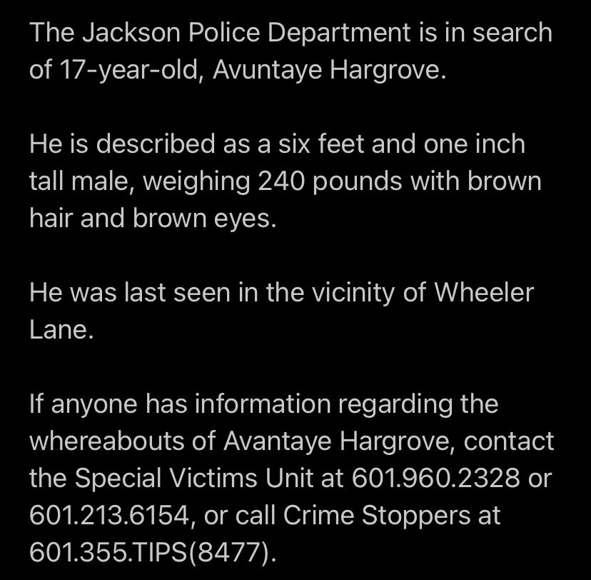 JacksonMSPolice's tweet photo. #MissingRunaway https://t.co/Vyn1ako6VK