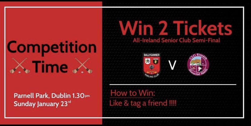 ballygunnerHc's tweet photo. 💫 Competition Time 💫

Win 2 tickets to this Sunday’s AIB All-Ireland Club SHC Semi-Final ! 

Follow the steps below to enter: 
1. Like this post 
2. Retweet 

Winner will be announced Friday at 6pm 👀 https://t.co/BWuQQyAJUg