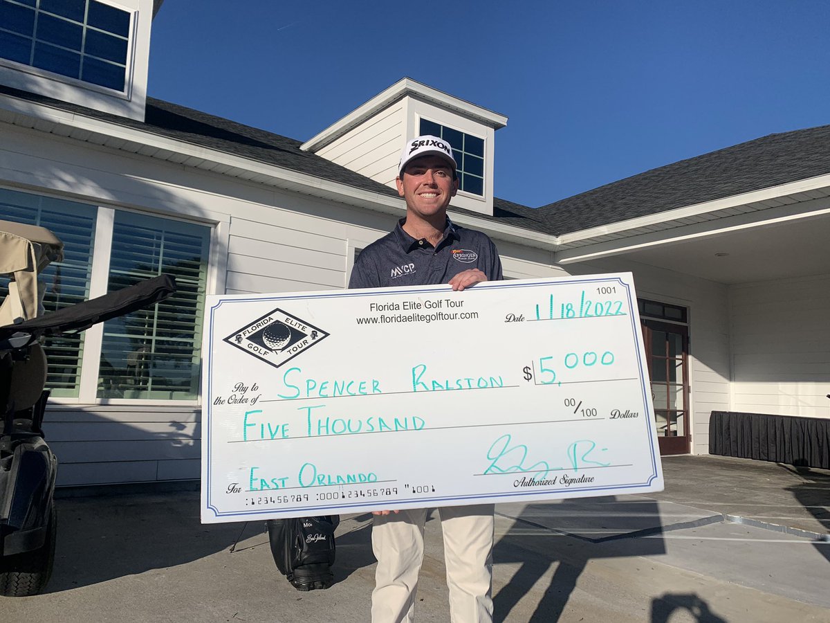 Back to Back Winner on <a href="/FEGTour/">FloridaEliteGolfTour</a> for Spencer Ralston as he takes the crown and the $5,000 check at the East Orlando Shootout  floridaelitegolftour.com/Scoreboard?Tou…