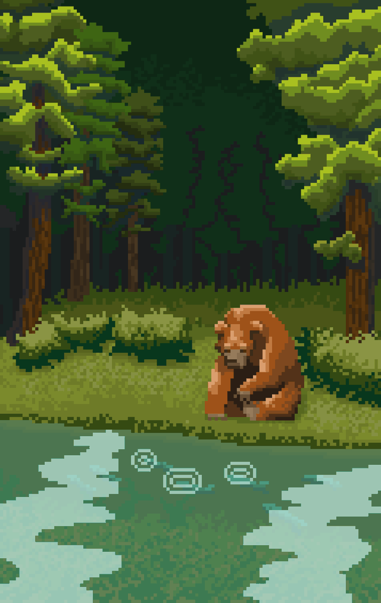 nandian11's tweet photo. bear is looking for food 🫒🐻 for @Pixel_Dailies #pixel_dailies #beast #pixelart #gamedev https://t.co/qkRuEWpfXF