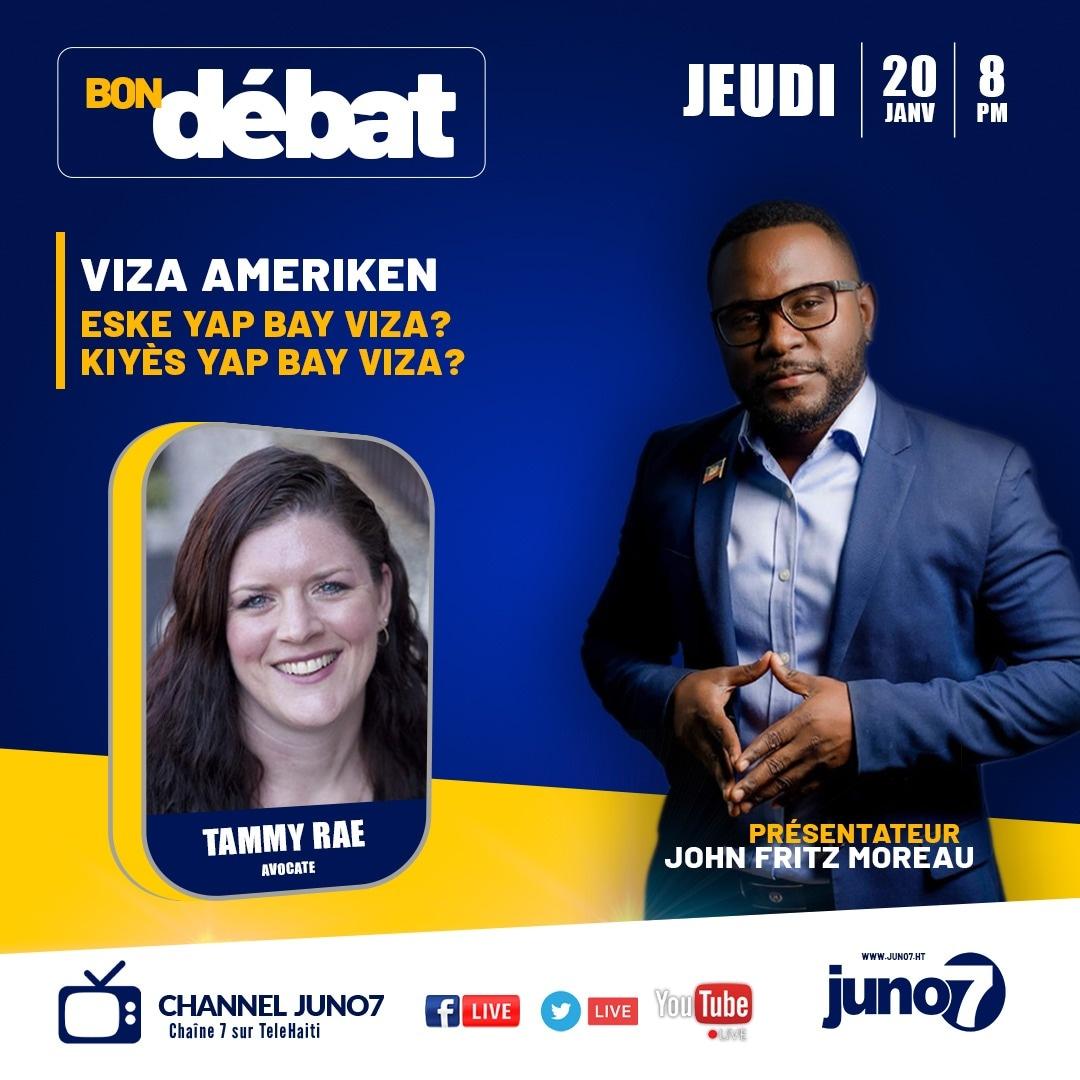 JohnFritzMOREAU's tweet photo. #BonDebat | Jeudi 20 Janvier 2022 | 8H00 PM | #ChannelJuno7 Ch7 @telehaiti1 @juno7 https://t.co/F6H2lDO5kd