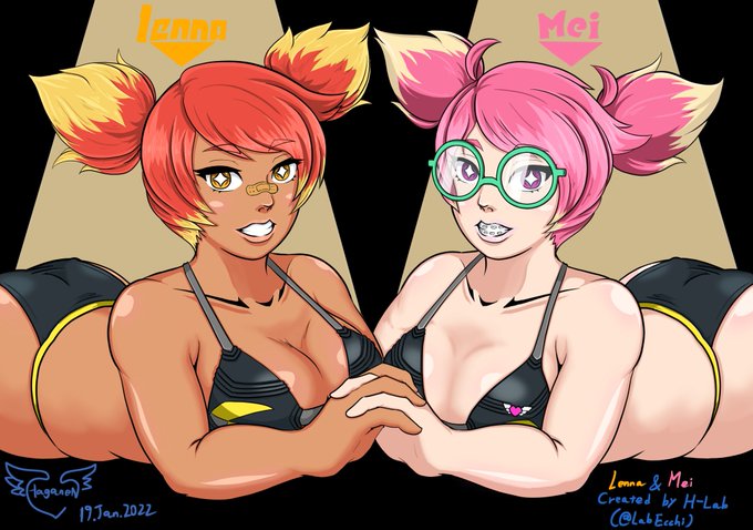 【Art trade】Mei&amp;Lenna | ハガネン #pixiv https://t.co/LqpXVxrEl7 
H-Labさん(@LabEcchi)とアートトレードさせていただきました!
H-Labさん御自身のOC、双子姉妹のメイちゃん、レナちゃんのビキニ姿です!!

なお、ゴニョゴニョ……な差分はPixivで! 