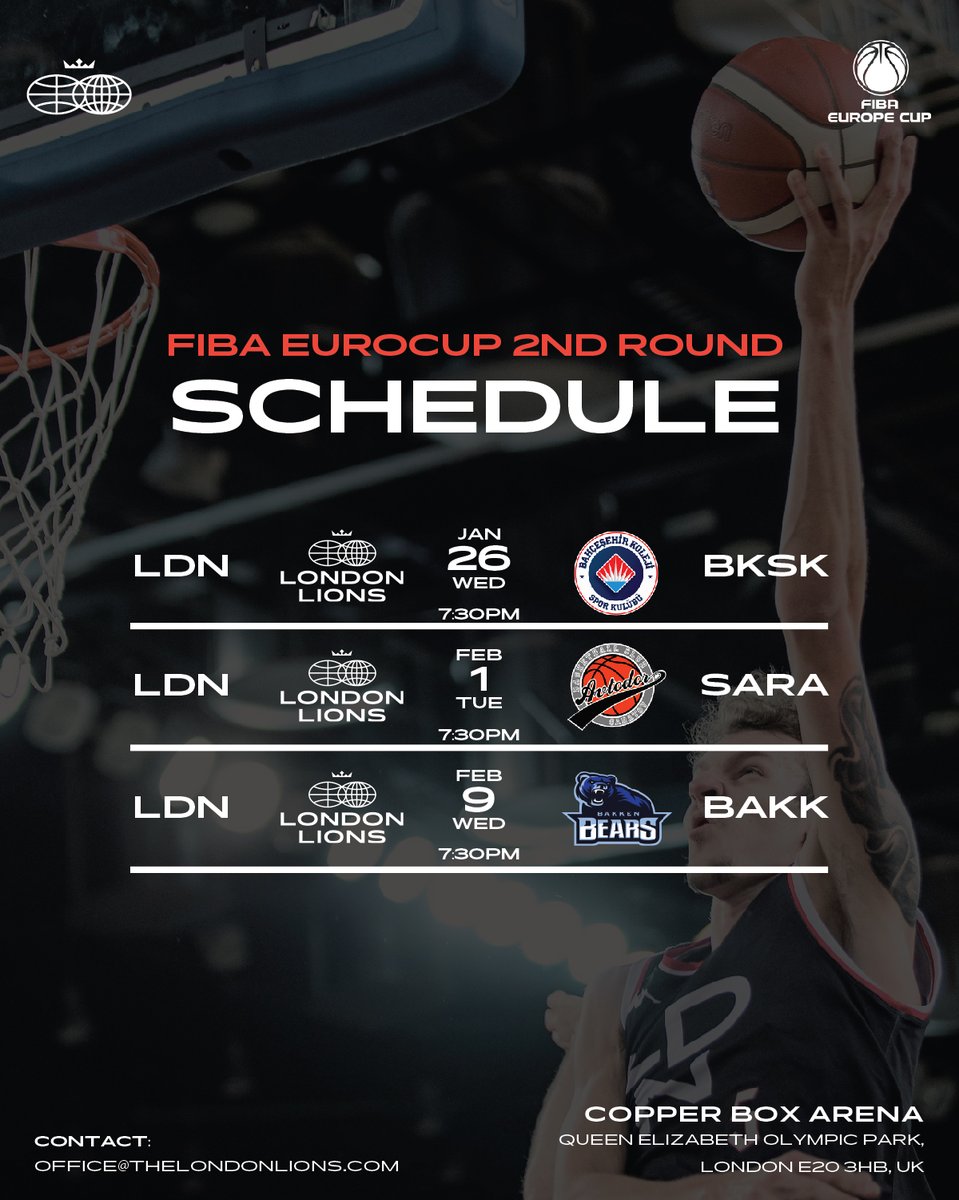 🚨 SPECIAL TICKET OFFER 🚨

Purchase tickets to all three <a href="/FIBAEuropeCup/">FIBA Europe Cup</a> home games and receive 20% off!
 
🎟️: ticketmaster.co.uk/event/35005B78…