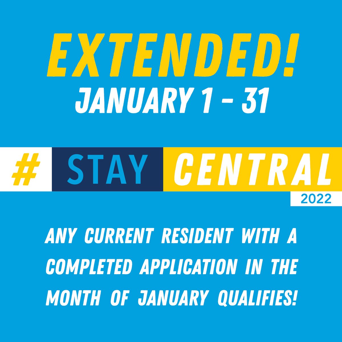Back by popular demand! Complete your housing application by January 31 and get free summer housing. #staycentral
---
Offer valid for all applications completed between Nov. 15, 2021 - Jan. 31, 2022.