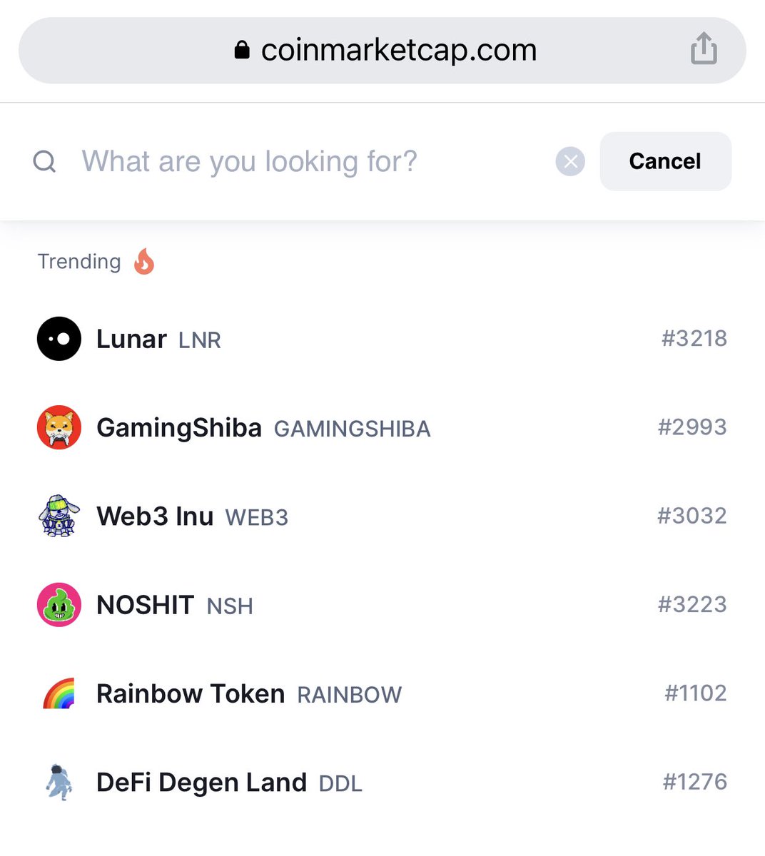 LNRDAO's tweet photo. $LNR is #1 on CoinMarketCap trending!!! 🚀🚀🚀 https://t.co/x4avtMB5Kf