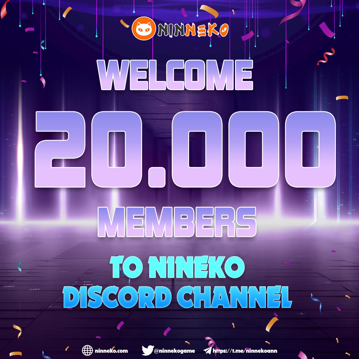 🌀WELCOME 20K MEMBERS TO NINEKO DISCORD CHANNEL🌀

️🎯Remind you: This Friday at 2PM (UTC), the first issue of the Quiz Show - Learn 2 Earn with Ninneko will be live on Ninneko Discord.

Join Ninneko Discord channel now: discord.gg/bw84nfPReK
