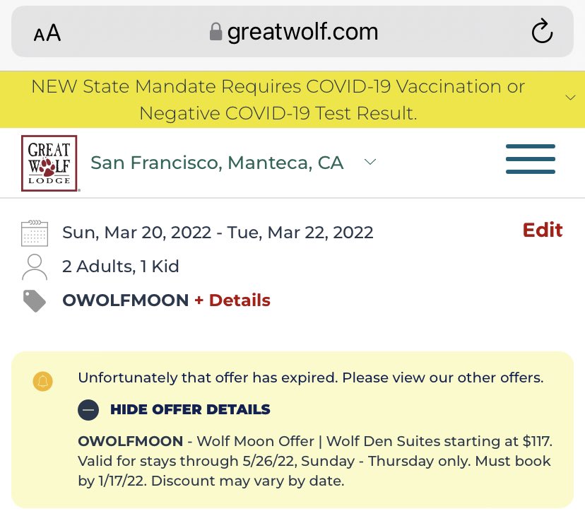 chrisg_emt's tweet photo. @GreatWolfLodge I sent a PM, No response.
Did get an email with new code but it does not work. https://t.co/NgbTWTxtze