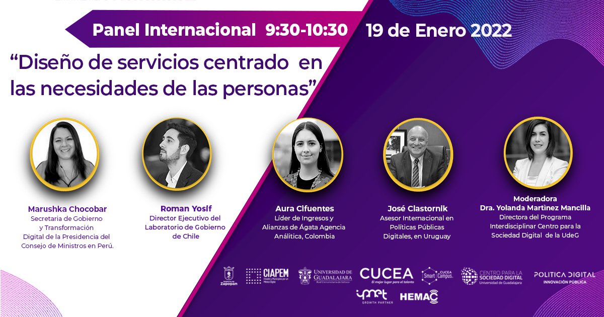 #EventosCIAPEM | Perspectivas sobre Políticas Públicas Digitales 2022 | Panel internacional: "Diseño de servicios centrado en las necesidades de las personas" 👉Regístrate ahora en eventbrite.com.mx/e/perspectivas…
<a href="/Clastornik/">Jose</a>