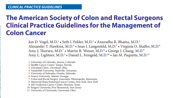 Sean Langenfeld (@seanlangenfeld) on Twitter photo Hot off the press from <a href="/DCRjournal/">DCRjournal</a>: new <a href="/ASCRS_1/">ASCRS_1</a> #CPG for mgmt of #ColonCancer, including:
-Role of neoadjuvant tx
-Emergencies
-Recurrent CRC
-Mgmt of primary tumor in stage IV dz
Outstanding leadership from <a href="/JonVogel7/">Jon Vogel</a> & <a href="/ianmpaquette/">Ian Paquette</a> made this happen.
fascrs.org/healthcare-pro… Hot off the press from <a href="/DCRjournal/">DCRjournal</a>: new <a href="/ASCRS_1/">ASCRS_1</a> #CPG for mgmt of #ColonCancer, including:
-Role of neoadjuvant tx
-Emergencies
-Recurrent CRC
-Mgmt of primary tumor in stage IV dz
Outstanding leadership from <a href="/JonVogel7/">Jon Vogel</a> & <a href="/ianmpaquette/">Ian Paquette</a> made this happen.
fascrs.org/healthcare-pro…