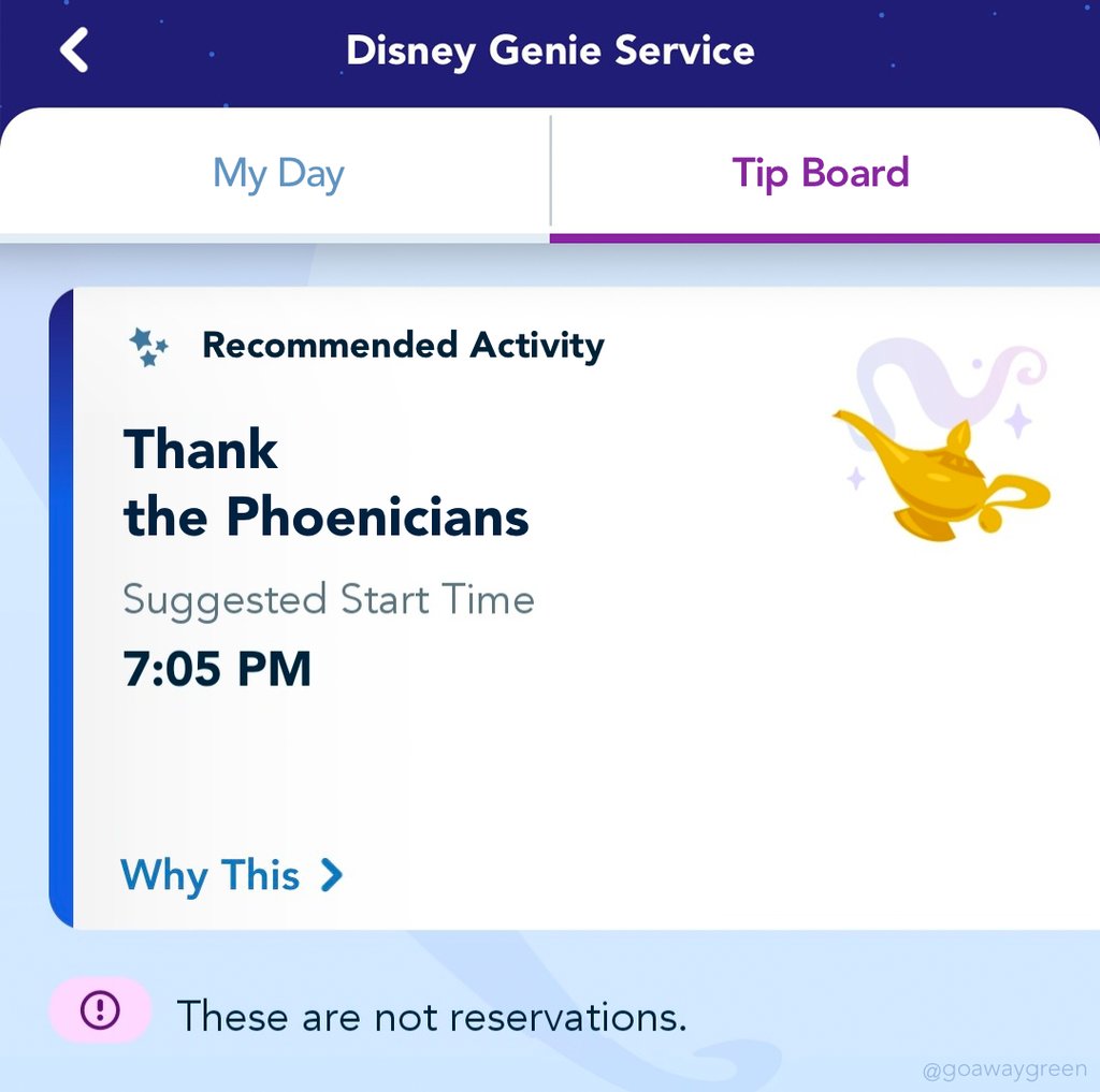 GoAwayGreen's tweet photo. Today’s Disney Genie Recommendation #DisneyGenie https://t.co/4xUnYRADae
