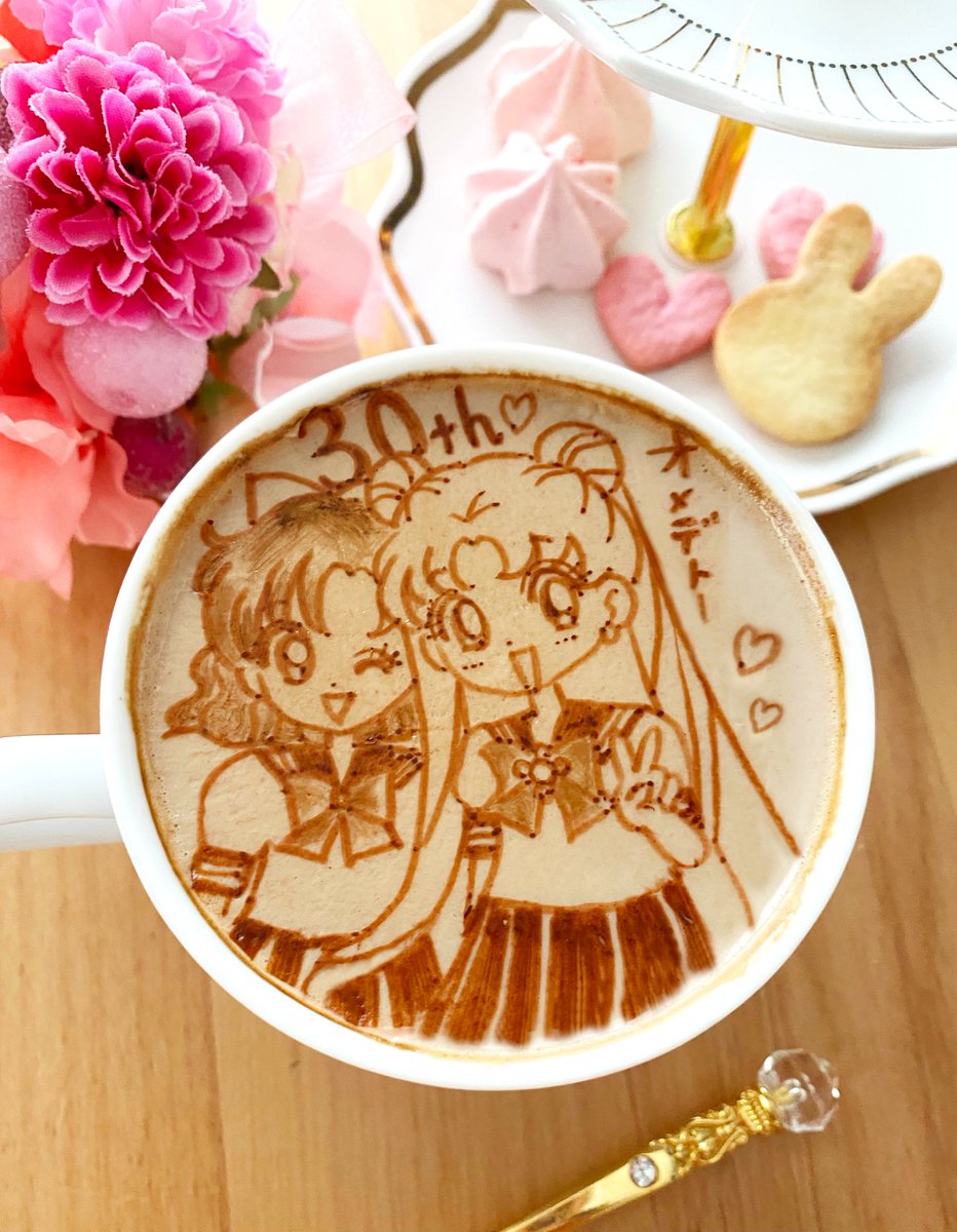 hanako_mooon's tweet photo. 祝☆セーラームーン30周年プロジェクト始動！
うさなるラテ🌙 https://t.co/QNlJJ3K6x0
