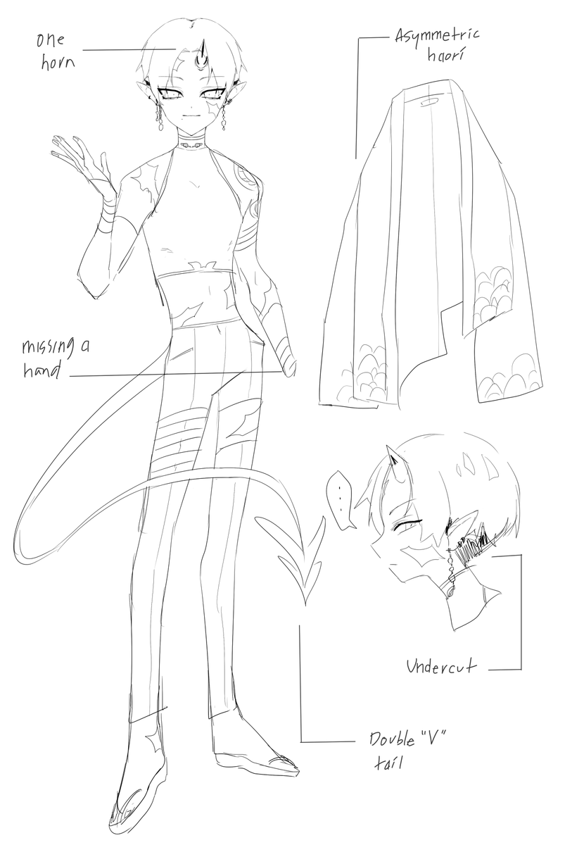Im thinking up a new adopt?
He's an oni who's lived through many years of war, but is now enjoying the more peaceful times of the present