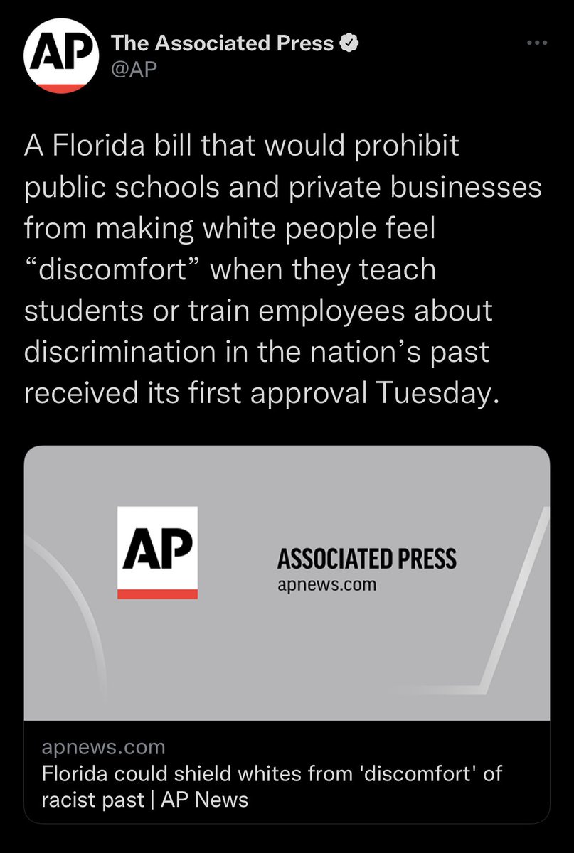 "If crt isn't taught in schools, what are you worried about????"

It was never about CRT. It was always this. Squashing equal rights/voting rights by any means necessary. And fooling gullible, sensitive white people to do it.