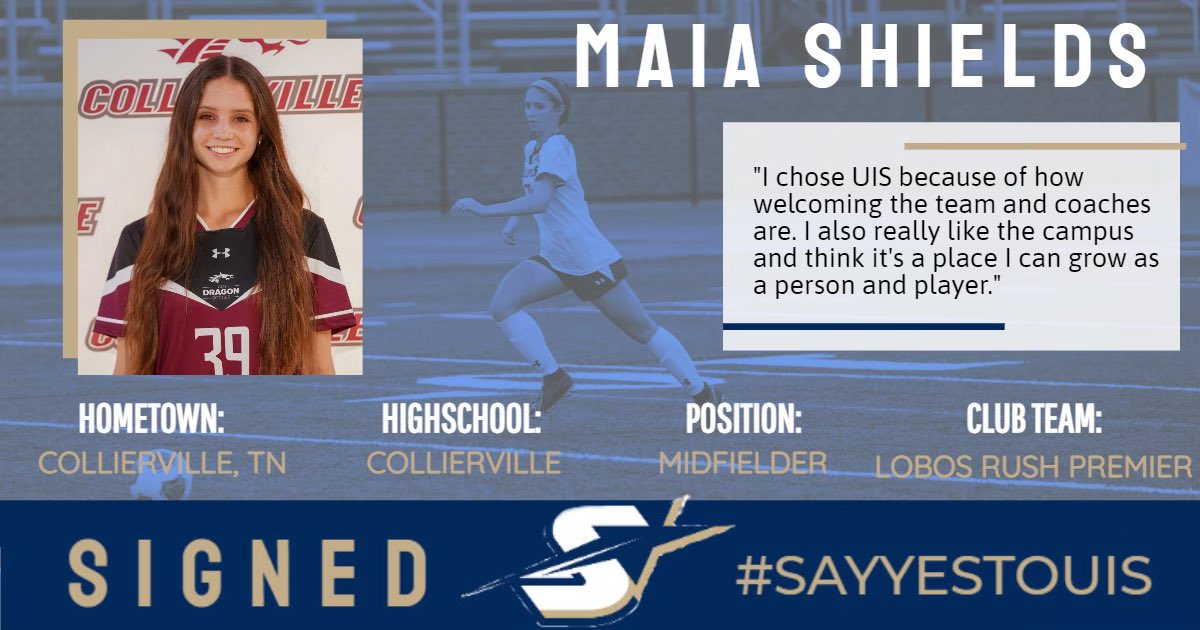Congratulations to Maia Shields on her commitment to play soccer at the University of Illinois Springfield. 

#Takethebridge