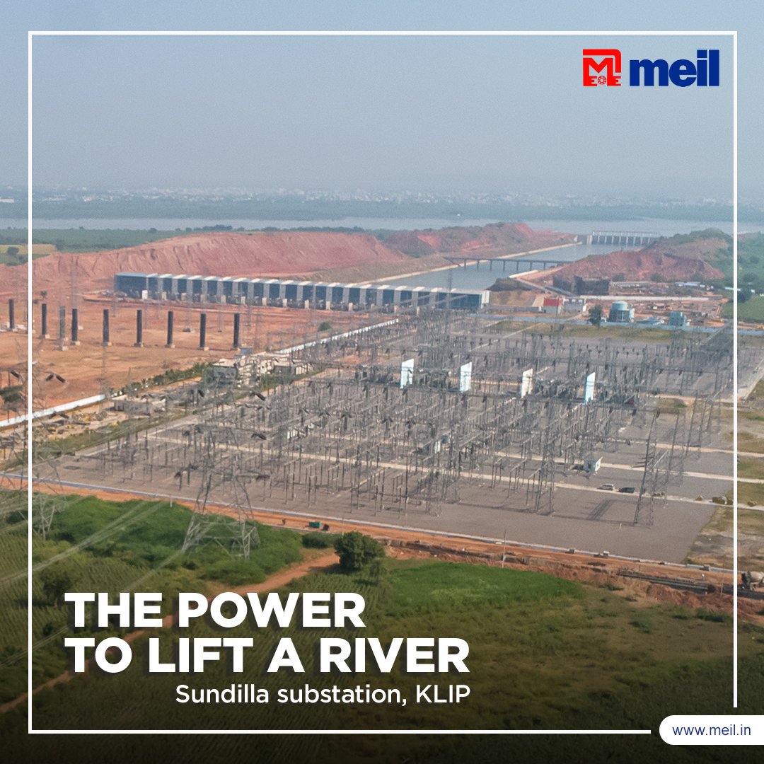 #Sundilla #substation (400kV), connected to Parvati pumphouse, is the second substation in Link1 connecrting to Link 2 of the #Kaleshwaram #Lift #irrigation Project. The pumphouses in the Kaleshwaram project require 139 MW of #power, which is the highest in the #country. 
#meil