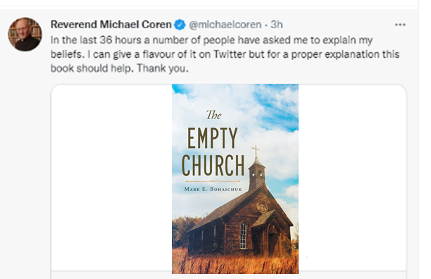 m_bohaichuk's tweet photo. Hahaha. This dude had nothing but truthful replies to his dribble. #MichaelCoren
He blocked ALL of them within seconds. Wouldn't engage any with insightful answers. THEN, he has the audacity to promote his book. I replaced the image of HIS book with MINE because it is BETTER! https://t.co/9s3OrOkSHH