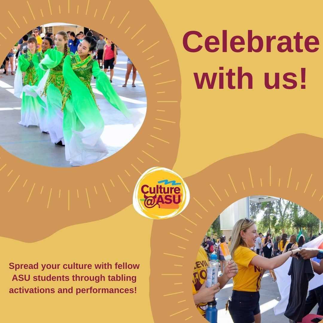 ASUWoCo's tweet photo. Come support @cultureasu by attending Culture Fest on Tuesday, January 25th from 5-7pm outside of the Memorial Union (Orange Mall)! Kick off the start of the spring semester by celebrating various cultures and enjoy live performances! 💜💓 https://t.co/uvJNO9cu1A