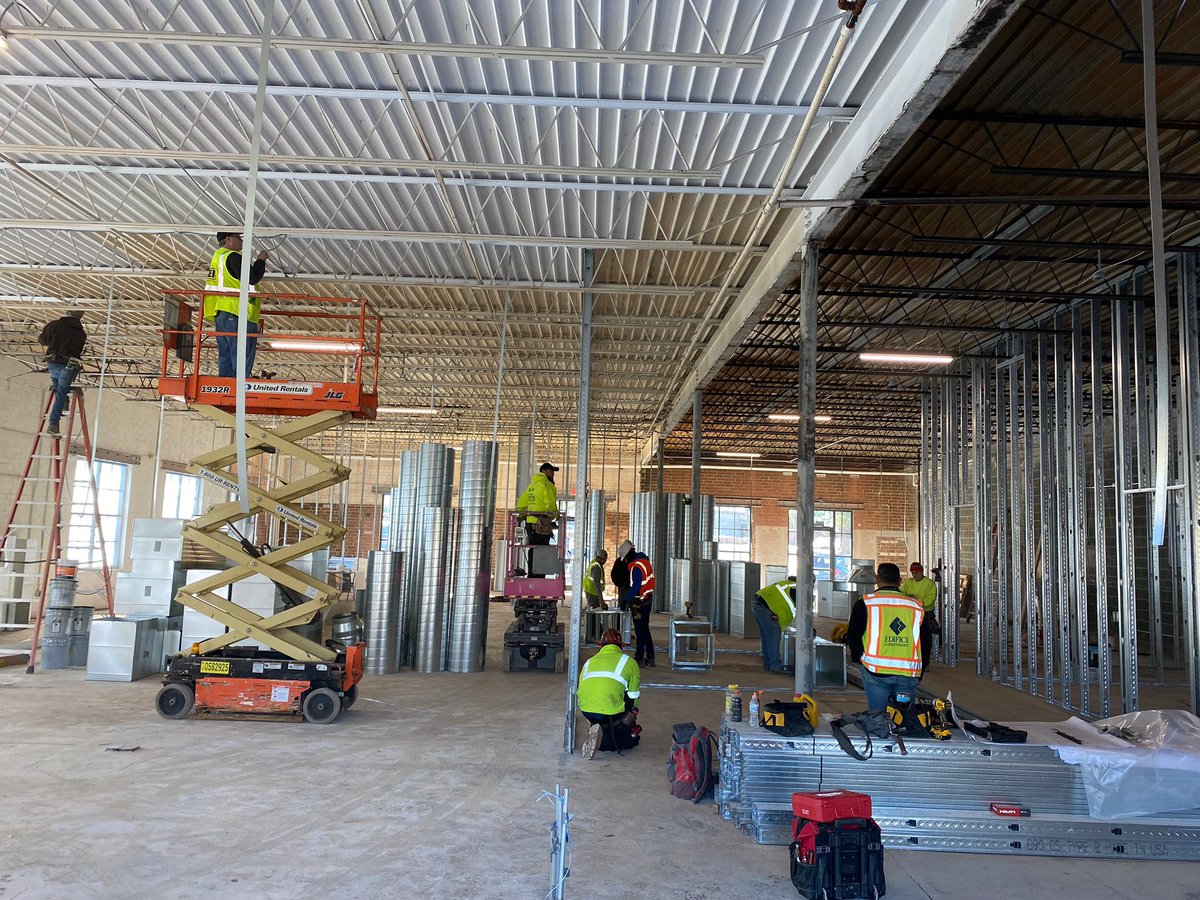 We are excited to see progress happening indoors, while avoiding the NC snow outside, at the new <a href="/SeamonWhiteside/">SeamonWhiteside+</a> Charlotte office in LoSo. 

We can't wait to see the completed office space! Stay tuned for more updates.
