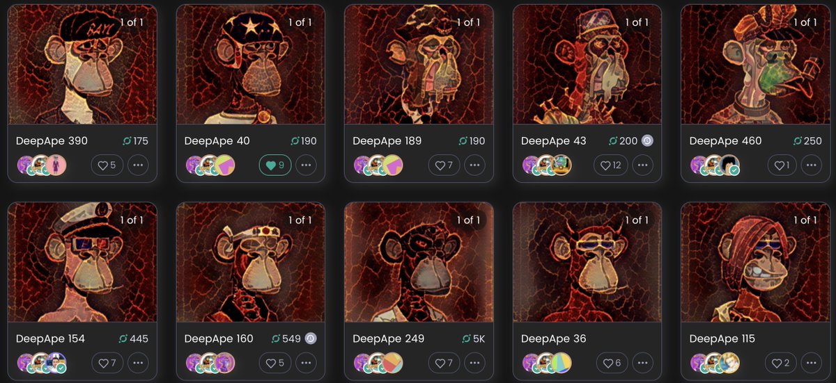 DeepArtsClub's tweet photo. π’π’π’ππππ₯π₯π₯
There are just TWENTY Magma!
The floor price for Magma #DeepApes is 175 $ICX and just 8 of them are listed for sale!
https://t.co/dVTzdRKHoB
#NFTs $CFT $ICX $BALN https://t.co/5TJrjpNlut
