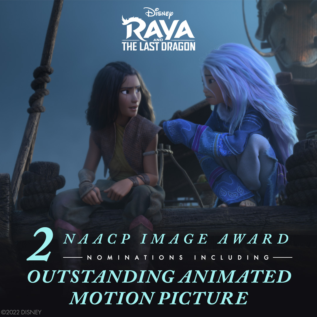 #DisneyRaya has been nominated for two #NAACPImageAwards including Outstanding Animation Motion Picture and Outstanding Character Voice-Over Performance for Awkwafina as Sisu!