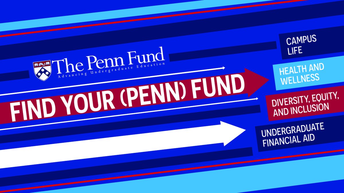thepennfund's tweet photo. What drives your Quaker passion? The Penn Fund is one of the University's primary vehicles for raising support to address critical campus priorities and deliver assistance where needed most across many important areas. 

Find your (Penn) fund: https://t.co/QwqUG8HuYI https://t.co/Ru2ed1UGrj