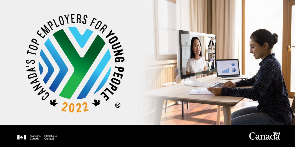 StatCan_eng's tweet photo. We’re honoured to be recognized once again as one of Canada’s Top Employers for Young People in 2022! Here are some of the reasons that make #StatCan such a great place to work: https://t.co/68DvtFwPse . @top_employers  #TopEmployers2022 https://t.co/TyyAmLZ3vT