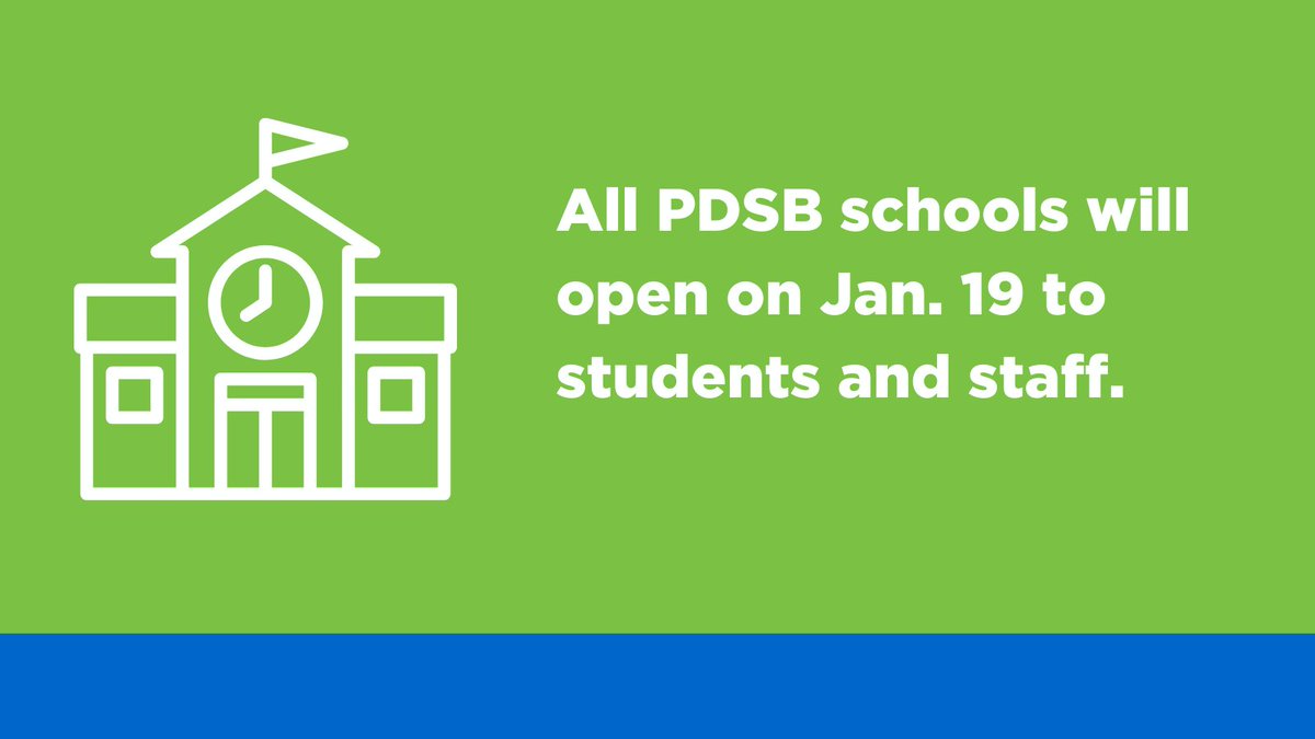 All elementary students enrolled in the in-person learning model for Term 1 and all secondary students who attend in-person classes, will return to school on Jan. 19. 

Elementary students in the online learning model for Term 1 will continue with their regular routines.
