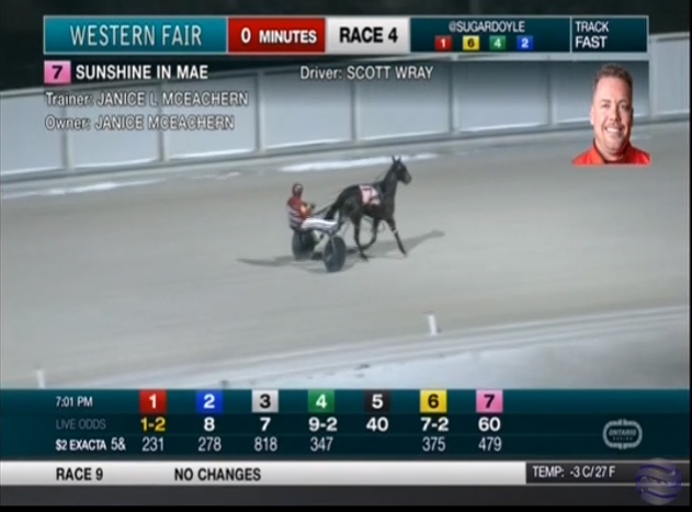 rebelsart's tweet photo. Sunshine In Mae @SunshineinMae1 and Scott Wray 6th place in race 4 at Western Fair @TheRacewayWFD 2:03.0🐴🧲🇨🇦
#trot #harnessracing #WesternFair #London #Canada https://t.co/Z06TrVFFmk