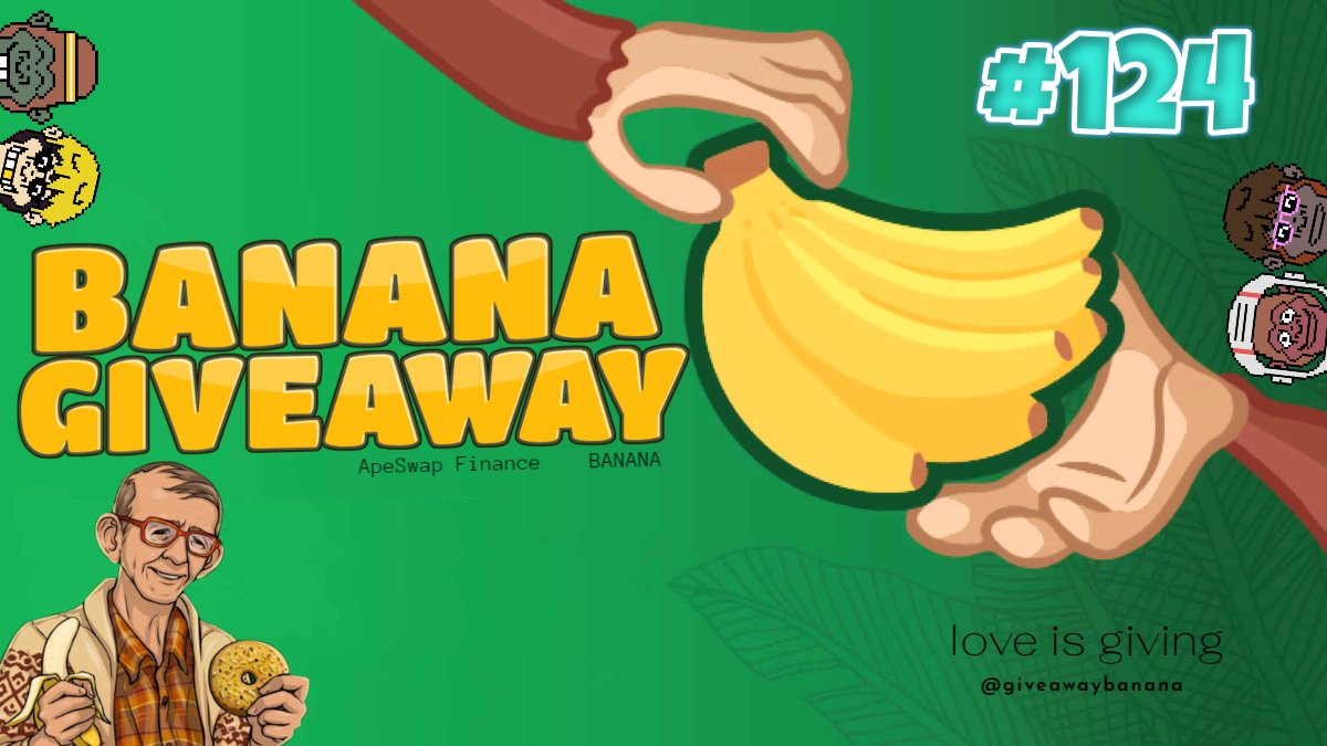 giveawaybanana's tweet image. BANANA GIVEAWAY #124

Prize: 10x $BANANA 🍌

To join:
1. Follow @giveawaybanana 
2. Like and Retweet
3. Comment: #ApeSwap UI META-MORPHOSIS is coming! 🙊🍌💛

Drawn: in ~ 20 hours

#giveaway #giveaways #cryptogiveaway
#BSC #crypto #cryptocurrency #ApeSwap
