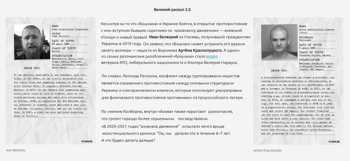 ivanbeletskiy's tweet photo. Мониторинговый проект Маркер детально изучает деятельность ультраправых групп в Украине и исслед��ет причин и возможные последствий этой деятельности. 
Проект Маркер выпустил исследовательскую статью:
«Наци исход. Как российские наци оказались в Украине»
https://t.co/rrk0yUWbaY https://t.co/XxxyAfuSG0